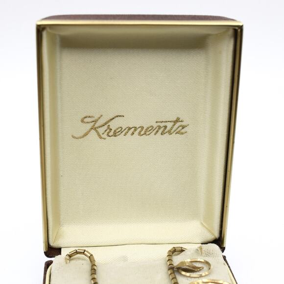 Vintage Krementz Gold Overlay Necklace in Original Box Signed Jewelry - Hey Viv - Picture 4 of 8